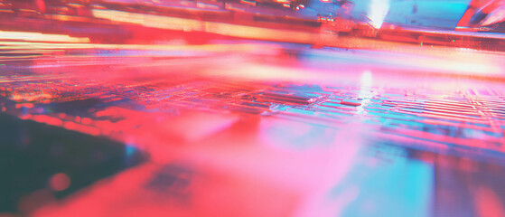 Poster - glitch overlay effect illustrating digital breakdown and technological distortion