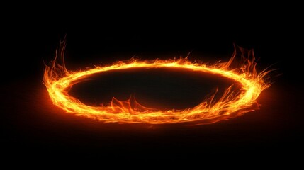 Wall Mural - Fiery Circle Graphic Design - Abstract Flame Ring