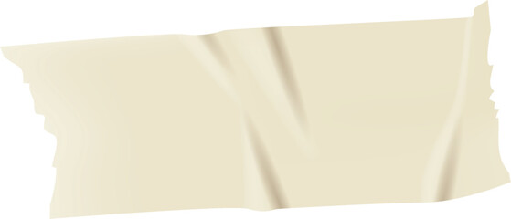 Poster - Realistic wrinkled masking or packaging tape with torn and jagged edges creating a textured and weathered appearance, isolated on a white background