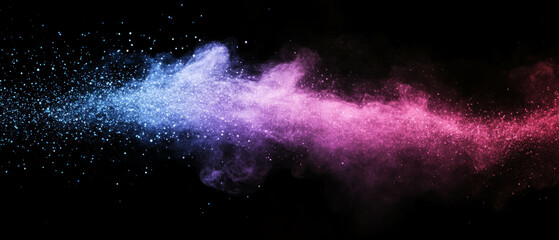 Poster - Magic dust overlay with sparkling particles on a dark backdrop for enchanting effects