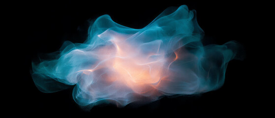Poster - Colorful magical fire texture glows with powerful waves of mystical energy on black background