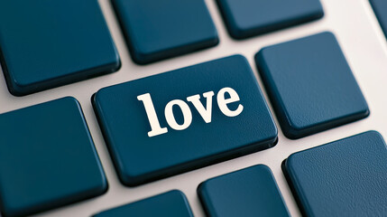 Aufkleber - Key on a computer keyboard displays the word love, symbolizing positive emotions and feelings in digital communication
