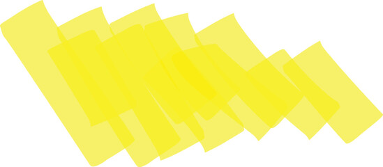 Leinwandbilder - Vibrant yellow highlighter brush strokes create a dynamic diagonal pattern against a clean white background, infusing the scene with energy and visual excitement