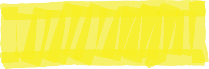 Poster - Wide horizontal banner displaying dynamic, overlapping brush strokes in a vibrant yellow hue, generating an energetic and abstract composition filled with bold texture and modern art elements