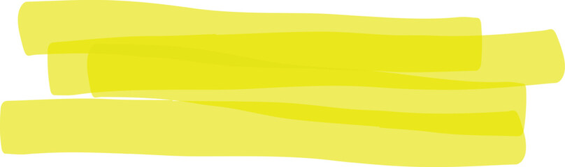 Leinwandbilder - Three overlapping horizontal highlighter strokes in a vibrant yellow hue create a striking visual element against a clean white background, adding a pop of color and emphasis