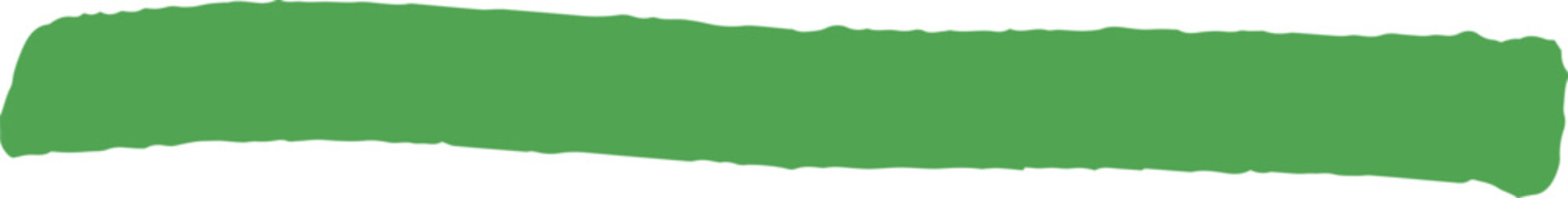 Leinwandbilder - Wide green acrylic paint brush stroke flowing across a white background, creating a vibrant and textured artistic element that enhances any design with its fresh, lively color