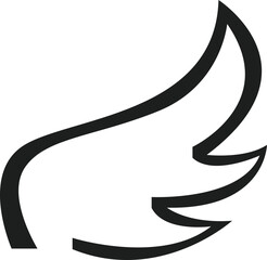 Poster - Stylized black wing rising upward, symbolizing freedom, elegance, and speed, perfectly suited for logos and graphic design projects, conveying a sense of power and grace