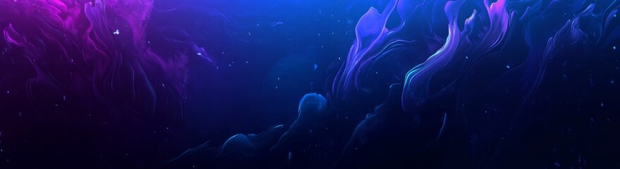 Aufkleber - Vibrant Blue and Purple Gradient, Abstract digital art featuring fluid shapes, dark backdrop, high-resolution vector illustration