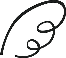 Poster - Simple black continuous line drawing forming an abstract shape similar to a decorative swirl, isolated over a white background, ideal for graphic design projects