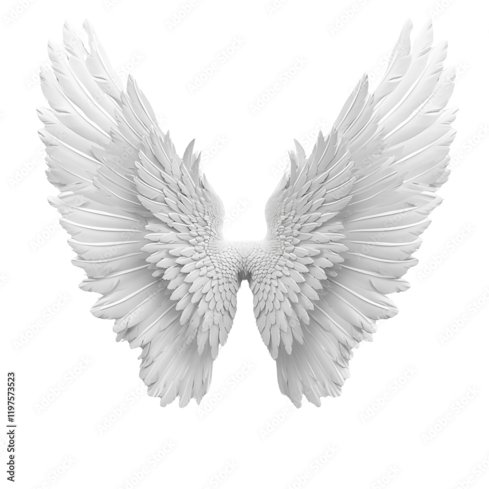 White angel wings on transparent background beautiful feathered wings ...