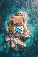 Canvas Print - House on small island