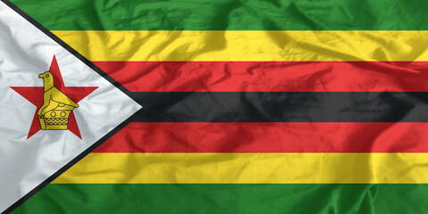 Wall Mural - Zimbabwe Flag Waving Close Up