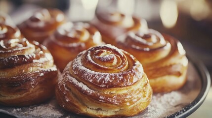 Wall Mural - Pastries with powdered sugar