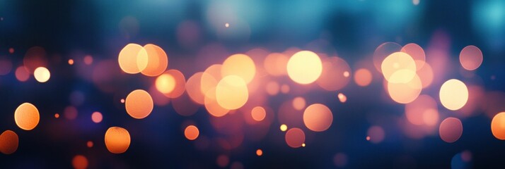 Poster - Bokeh background with colorful lights creating a dreamy atmosphere for text placement and design purposes. Generative AI