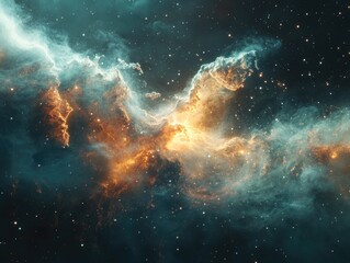 Wall Mural - nebula with stars in background
