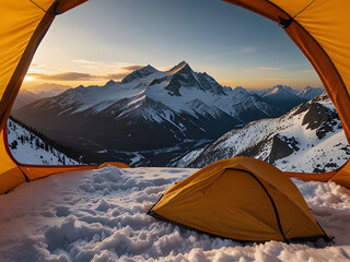 tent in the mountains
