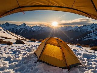 tent in the mountains