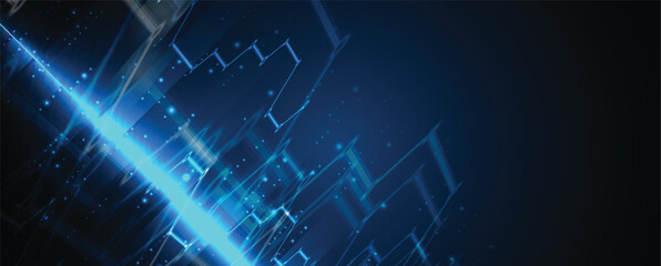 Aufkleber - Technology and innovation abstract concept on blue background