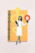 © deagreez - Exclusive image vertical photo collage of happy doctor girl hold clipboard idea light bulb finding healthcare treatment insurance