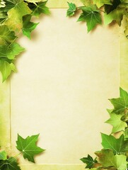 Leinwandbilder - Empty space surrounded by vibrant green leaves ideal for custom text or artistic design. Generative AI