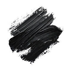 Poster - Black paint strokes create a textured visual contrast against a bright transparent background, black paint strokes isolated on transparent background