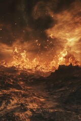Wall Mural - alien night landscape