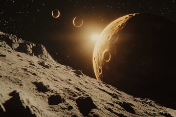 Wall Mural - planet with two rings