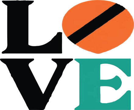 LOVE. Lettering vector illustration for poster, card, banner valentine day, wedding. Love text logo. Hand drawn typography word