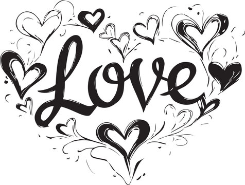 LOVE. Lettering vector illustration for poster, card, banner valentine day, wedding. Love text logo. Hand drawn typography word