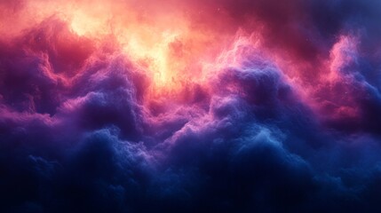 Sticker - Cosmic Dreamscape: A Vivid Symphony of Purple and Orange Nebulae