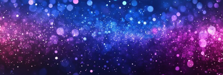 Magical bokeh background with pink and blue glittering lights in a dreamy effect