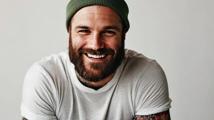 Wall Mural - The Stylish Tattooed Smiling Man