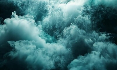 Wall Mural - a swirling mass of clouds and mist creates a dramatic, ethereal atmosphere, evoking a sense of myste