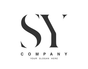 Wall Mural - SY logo design. Initial letter s and y serif font style. Creative classic company name typography. Trendy logotype or identity.