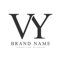 Aufkleber - VY trendy logotype template. Initial letter v and y classic font style. Creative logo for company name or identity.