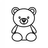 Cartoon teddy bear sitting isolated on white background for children's illustrations