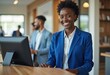 © kwesi - A shot of a business person wearing a blue suit smiling