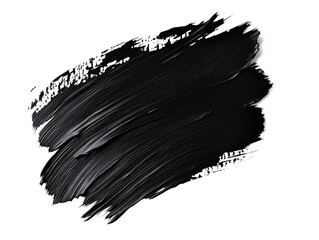Poster - Bold black paint stroke on white background showcasing texture and artistic expression, isolated on transparent background, png