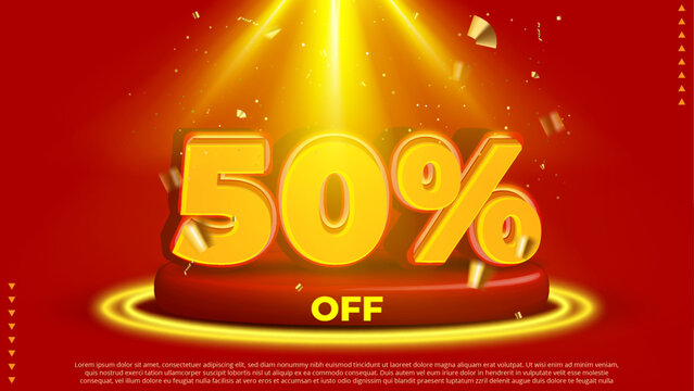 Discount up to 50% off sale advertisement poster template design 