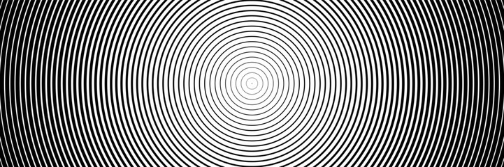 Poster - horizontal halftone of black circle from center for pattern and background.