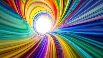 Poster - Vibrant Rainbow Vortex Tunnel Animation. Colorful Spiral Light Effect with Dynamic Swirling Motion. Abstract Digital Art Background for Hypnotic Visual Effects with Copy Space