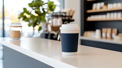 Sticker - Coffee Cup on Cafe Counter