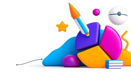 Poster - Colorful 3D Chart Illustration