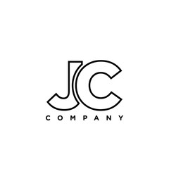 Poster - Letter J and C, JC logo design template. Minimal monogram initial based logotype.