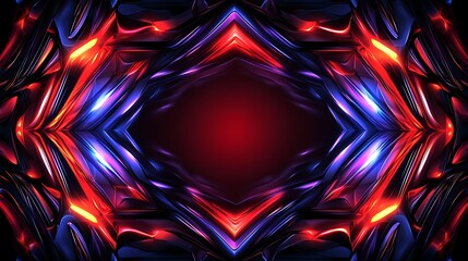 Poster - Abstract Red Blue Glowing Geometric Shapes Design