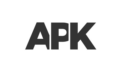 Poster - APK logo design template with strong and modern bold text. Initial based vector logotype featuring simple and minimal typography. Trendy company identity.