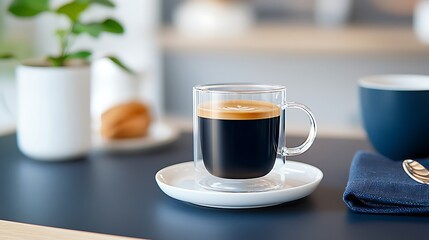 Sticker - Espresso in a Double Walled Glass Mug