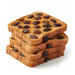 Poster - Four slices of toasted raisin bread stacked, creating a tempting image of breakfast or snack