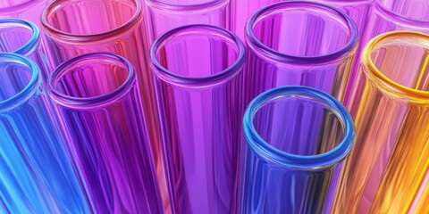 Poster - This vibrant and colorful abstract background showcases a captivating arrangement of PMMA tubes, which are perfect for a variety of creative design projects and can greatly inspire the imagination