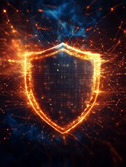 Poster - This design features a shield, symbolizing key aspects of cyber security and highlighting the importance of strong data protection and safety measures in our interconnected digital world